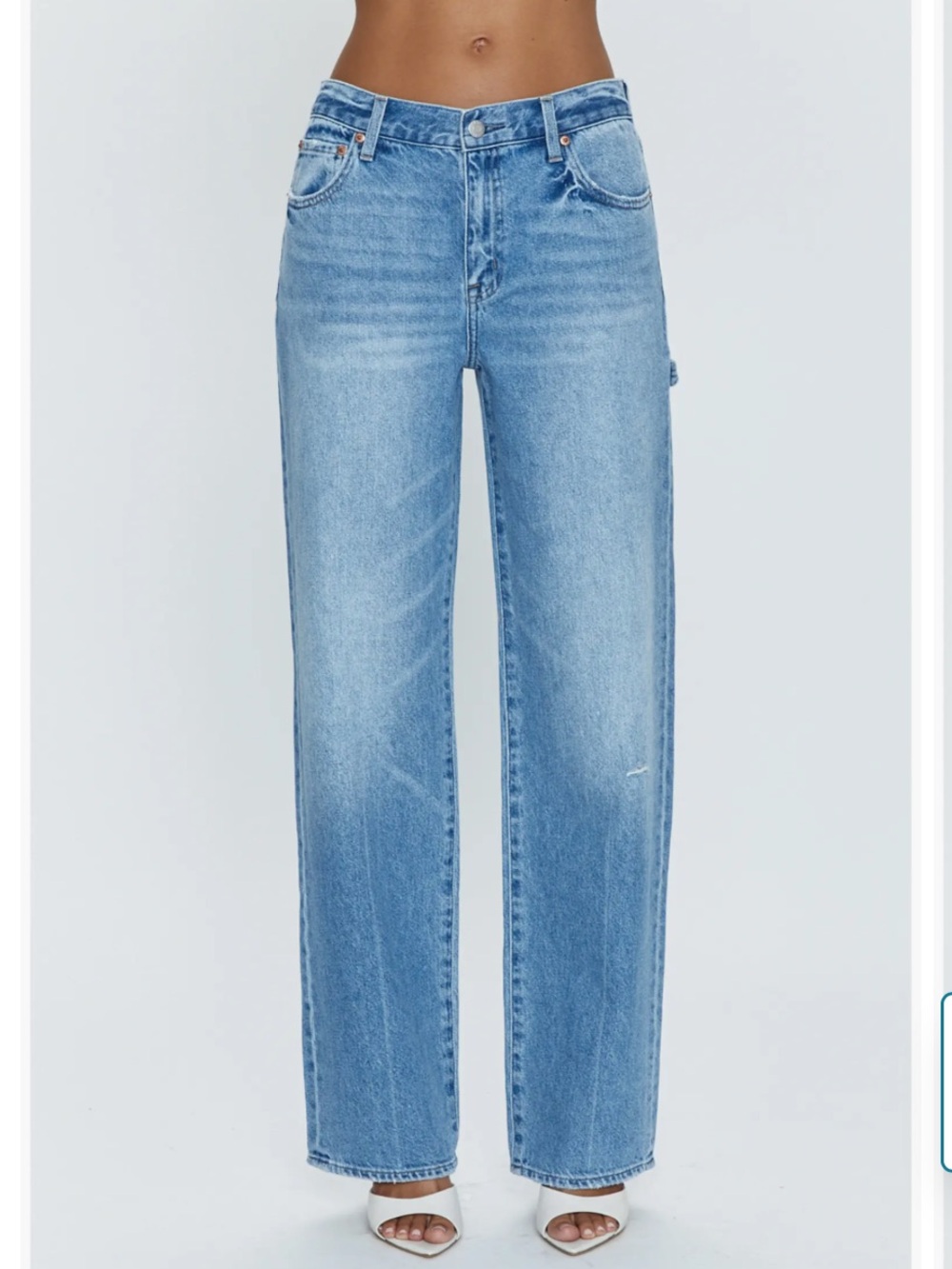 Pistola Womens Bobbie Carpenter Mid Rise Loose Fit Jeans 28